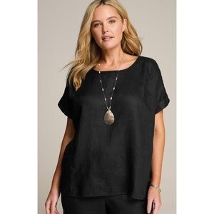 Pure Jill Linen Popover Top - Size Small